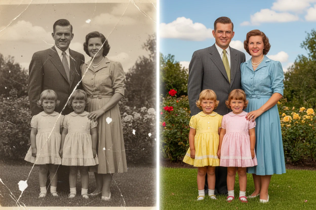 Restauración y colorización de fotos antiguas usando IA