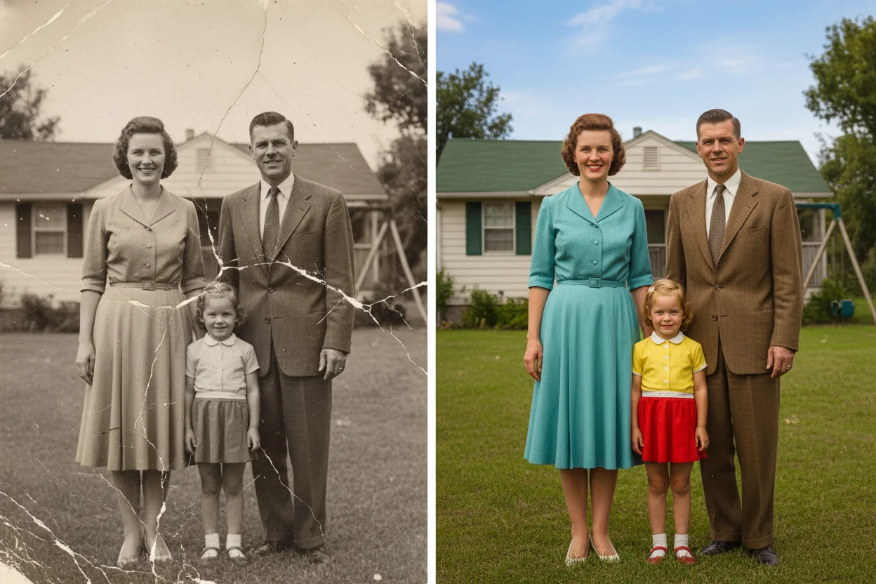 Colorización de foto histórica en blanco y negro usando IA